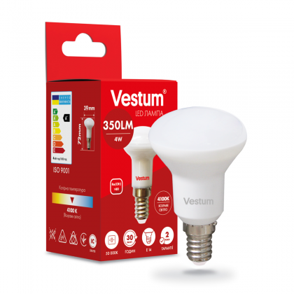 Світлодіодна лампа Vestum R39 4W 4100K 220V E14 1-VS-1401